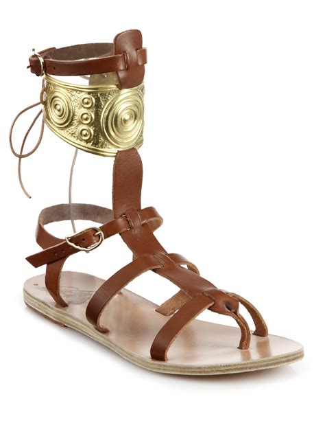 Ancient greek sandals greece - ANCIENT GREEK SANDALS. Eleftheria studded leather and raffia sandals. $310. (-50%) $155. ANCIENT GREEK SANDALS. Alexandra knotted faux leather sandals. $330. 